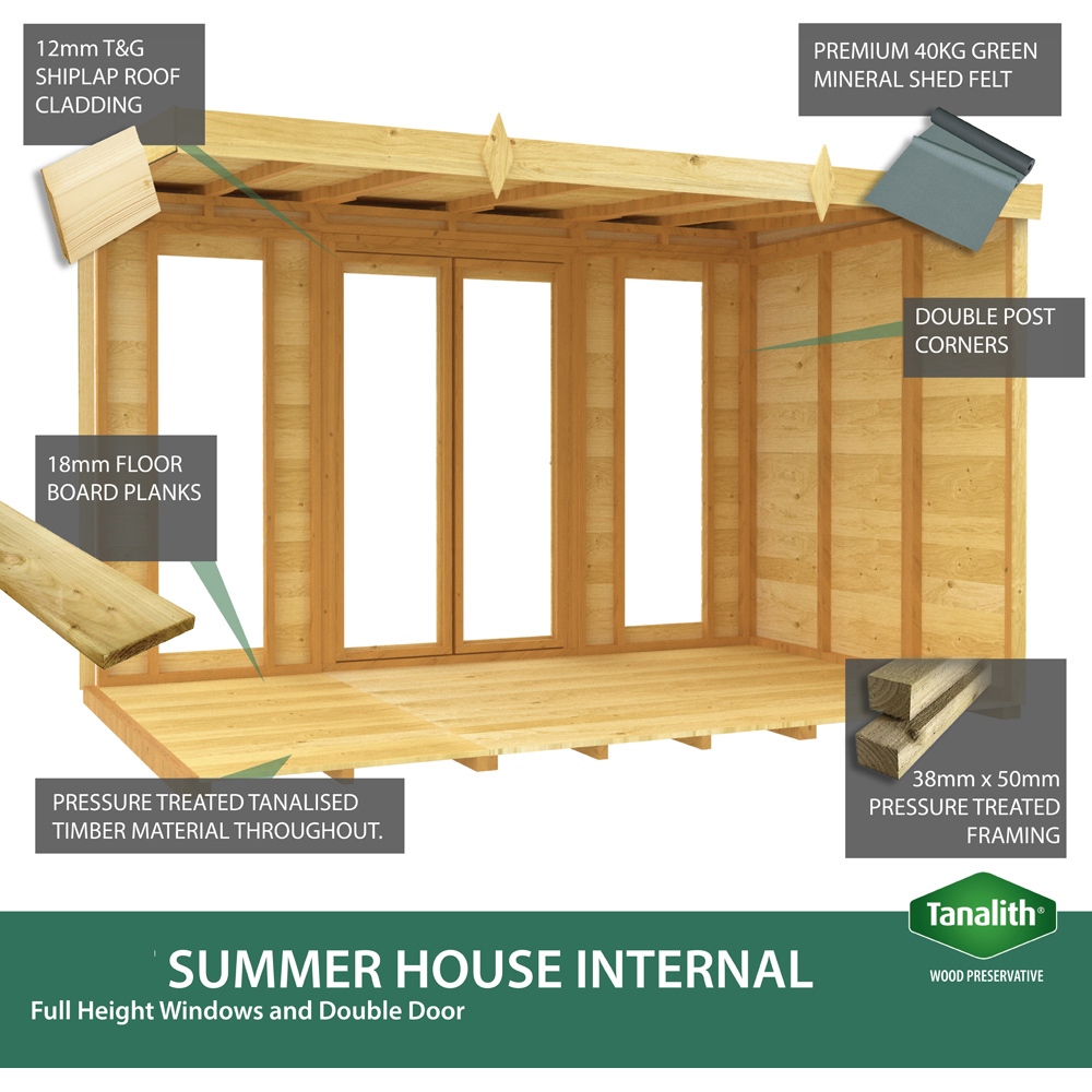 DIY Sheds 8 x 4ft Tongue and Groove Timber Apex Summerhouse Image 5