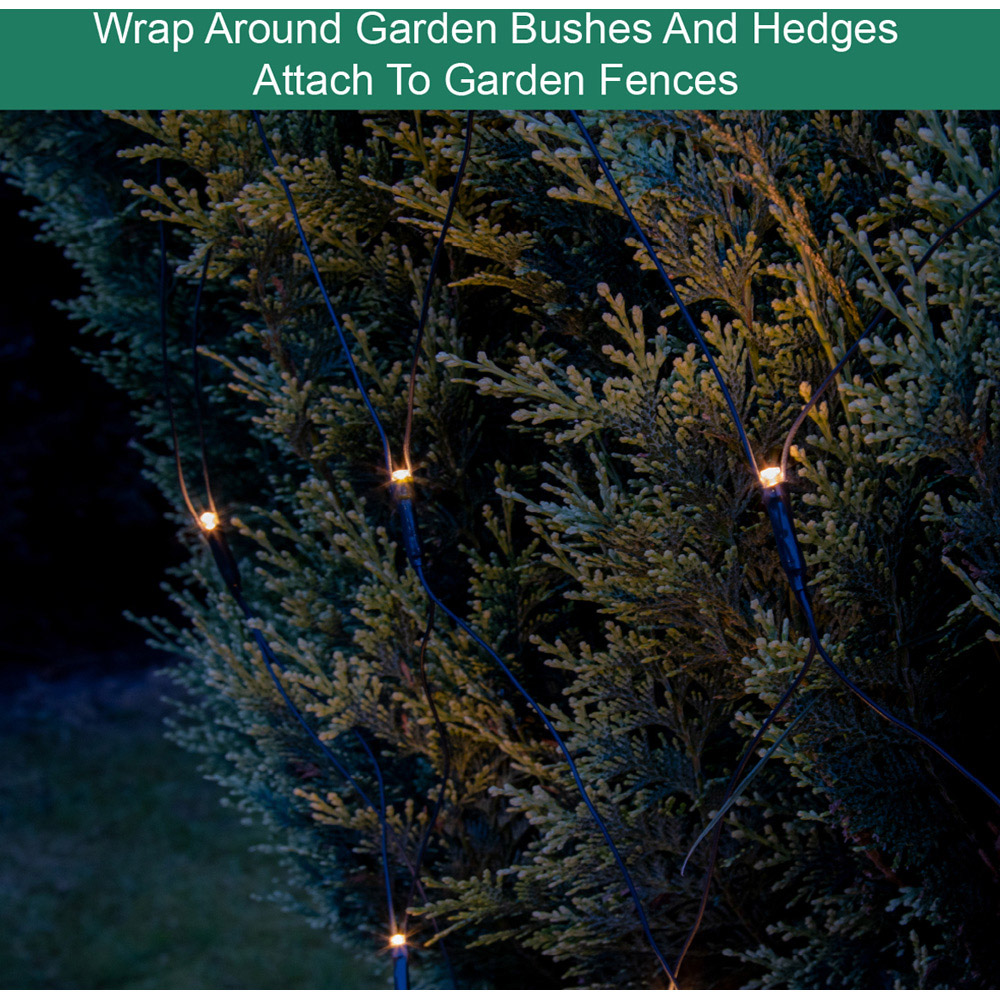 GardenKraft Warm White 100 LED Timer Net Light Image 5