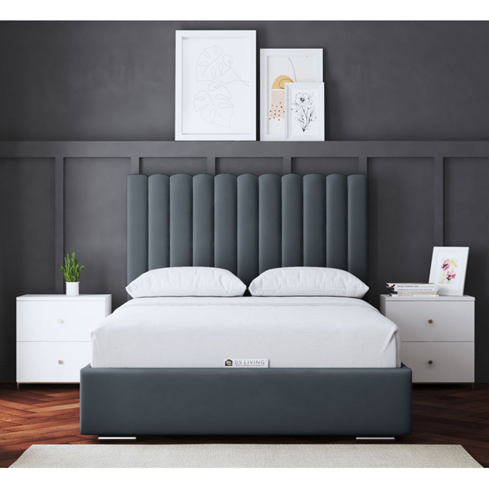 DS Living Evangeline Double Steel Upholstered Ottoman Bed with Headboard Image 5