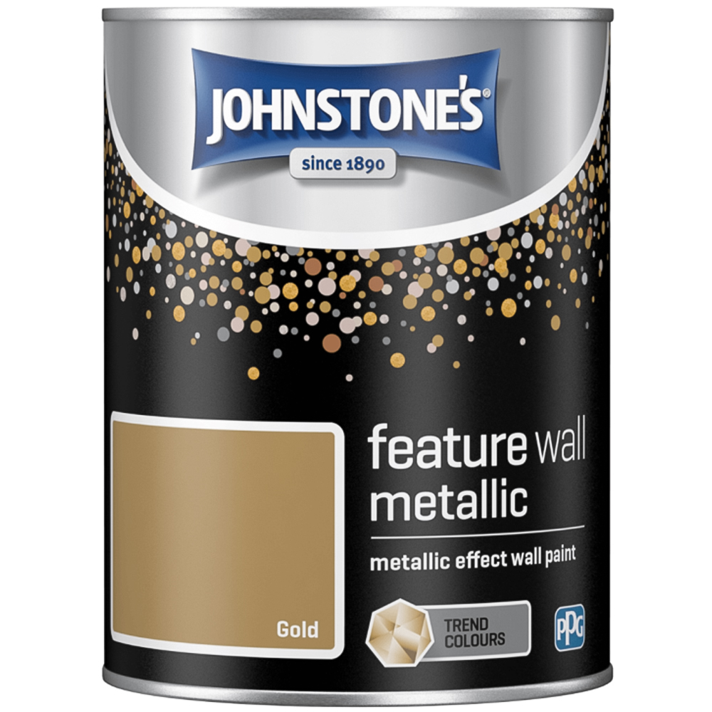 Johnstone's Feature Wall Champagne Metallic Paint 1.25L Image 2