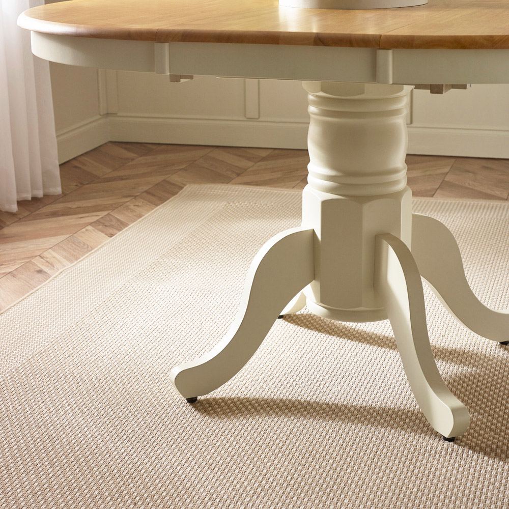 Furniturebox Fowey 6 Seater Extending Dining Table Cream and Oak Effect Image 5