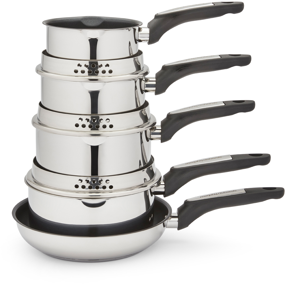 Morphy Richards Graphite Stainless Steel 5 Piece Pouring Spout Pan Set Image 3