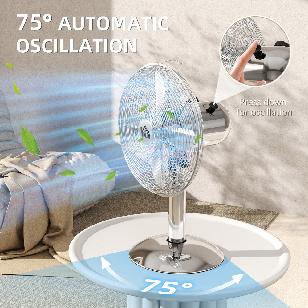 HOMCOM Wide-Angled Oscillation Metal Desk Fan 17 inch Image 6