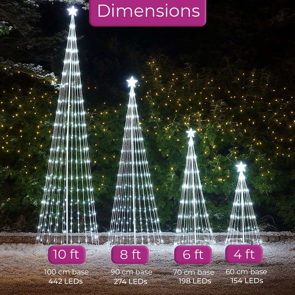 Neo Multicolour Waterfall LED Outdoor Christmas Tree with Remote 6ft Image 9