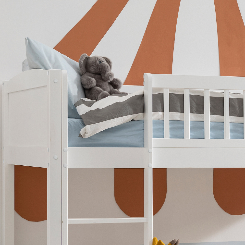Noa and Nani Lottie White Mid Sleeper Cabin Bed with Straight Ladder Image 5