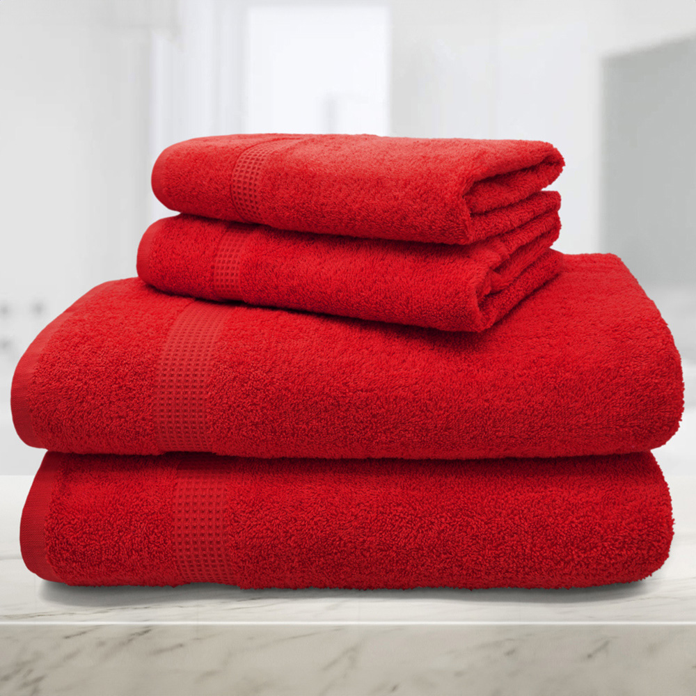 Mayfair Egyptian Cotton Red Bath Sheet Set of 2 Image 3