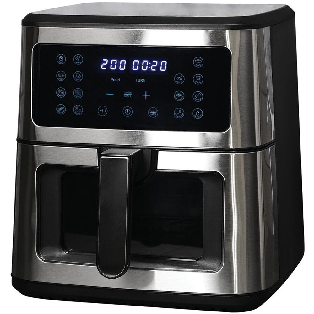 Digital Air Fryer with Drawer 8L - Silver and Black Image 1