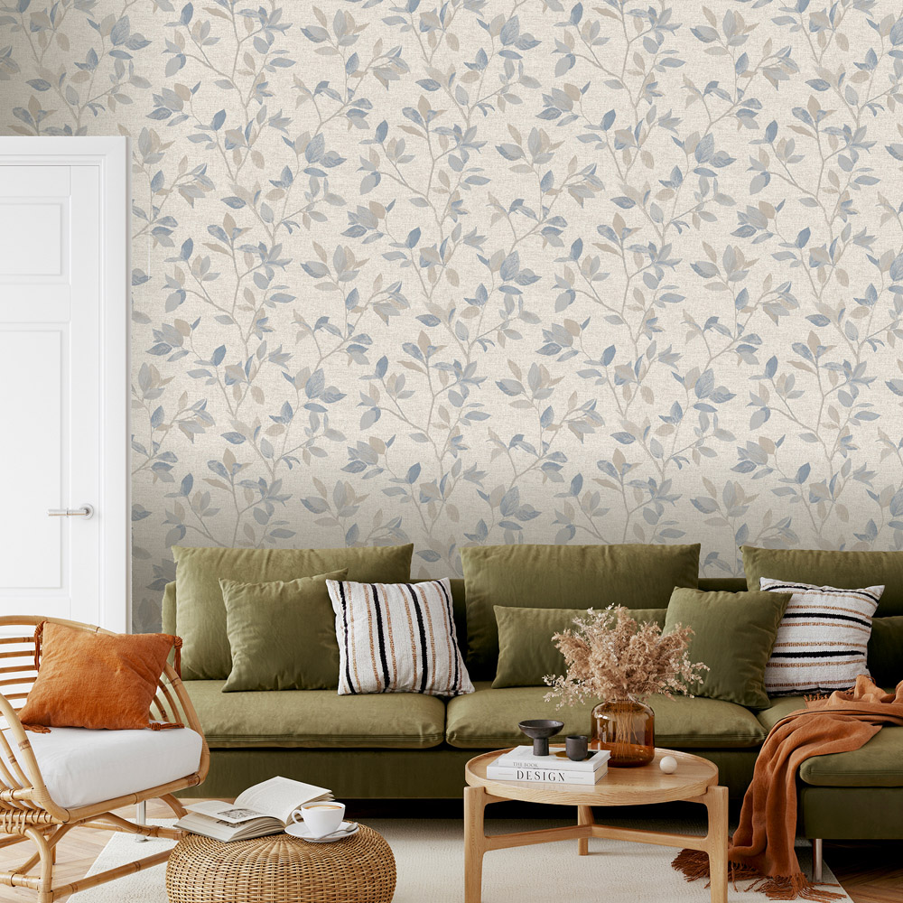 Rasch Silver Birch Blue Wallpaper Image 3