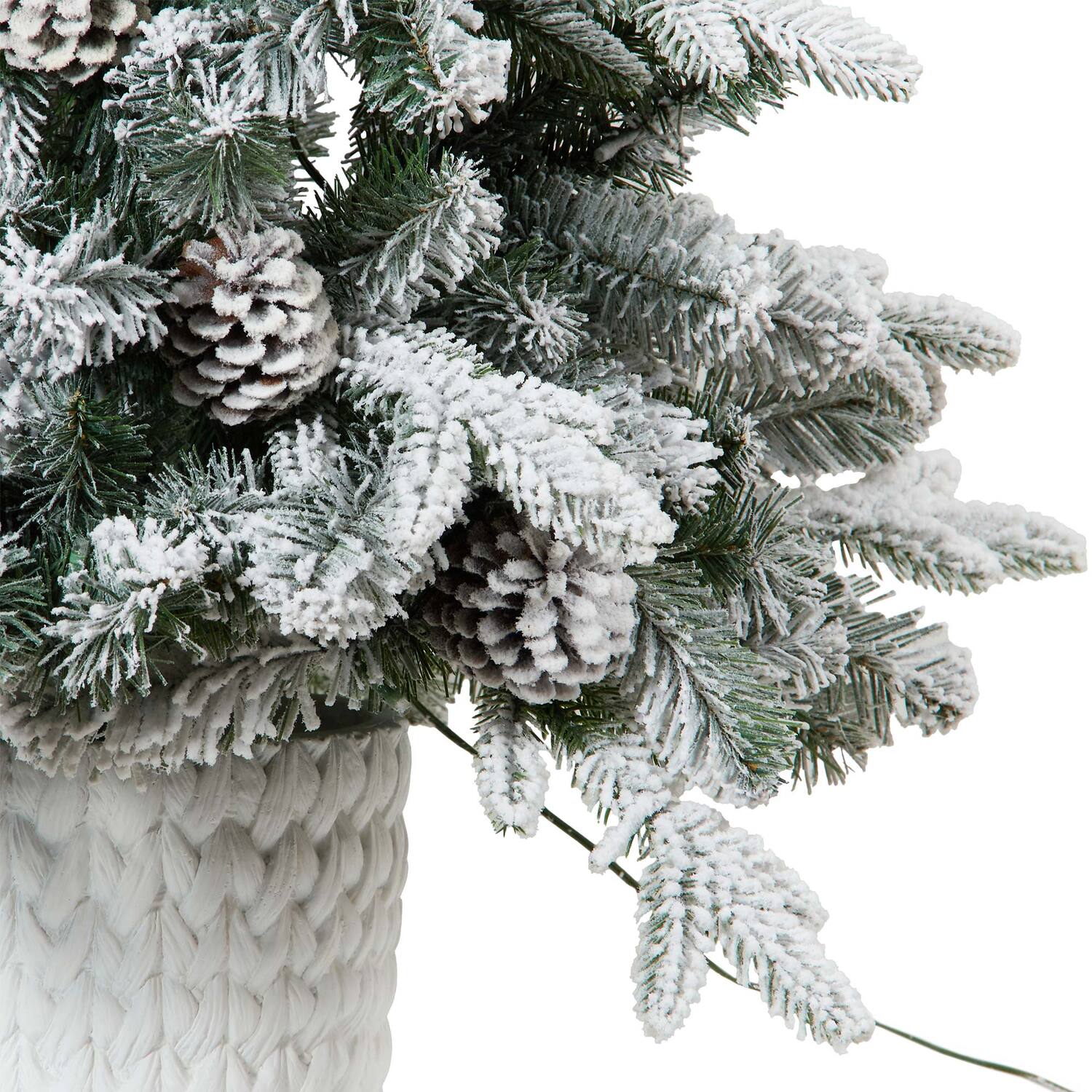 4ft Flocked Potted Pre-lit Tree Image 5