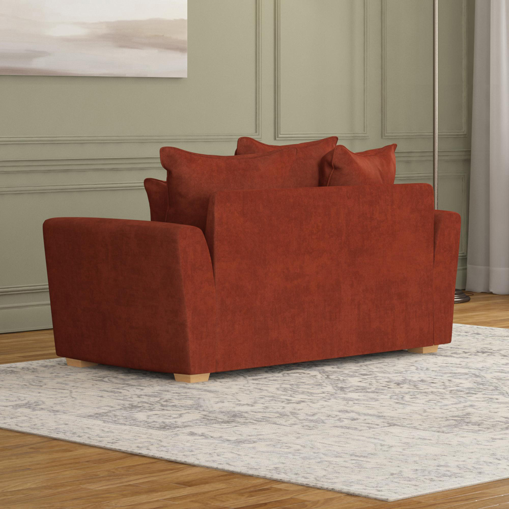 Wendleberry 2 Seater Marmalade Plush Velvet Scatter Back Sofa Image 6