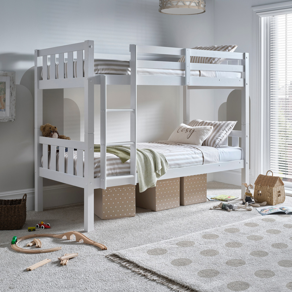 Bedmaster Icon White Wooden Bunk Bed with Pocket Mattresses Image 2