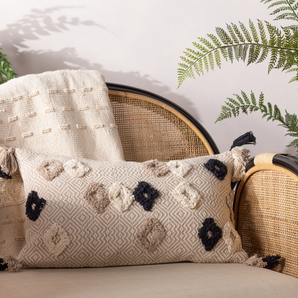 furn. Benji Natural Jacquard Cushion Image 2