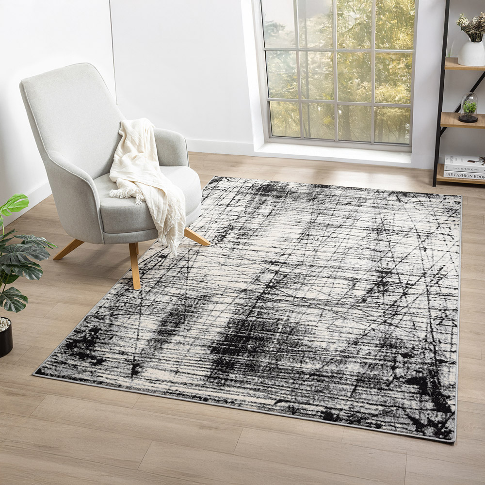 Desire Rugs Obsidian Grey Oblique Abstract Rug 160 x 230cm Image 2