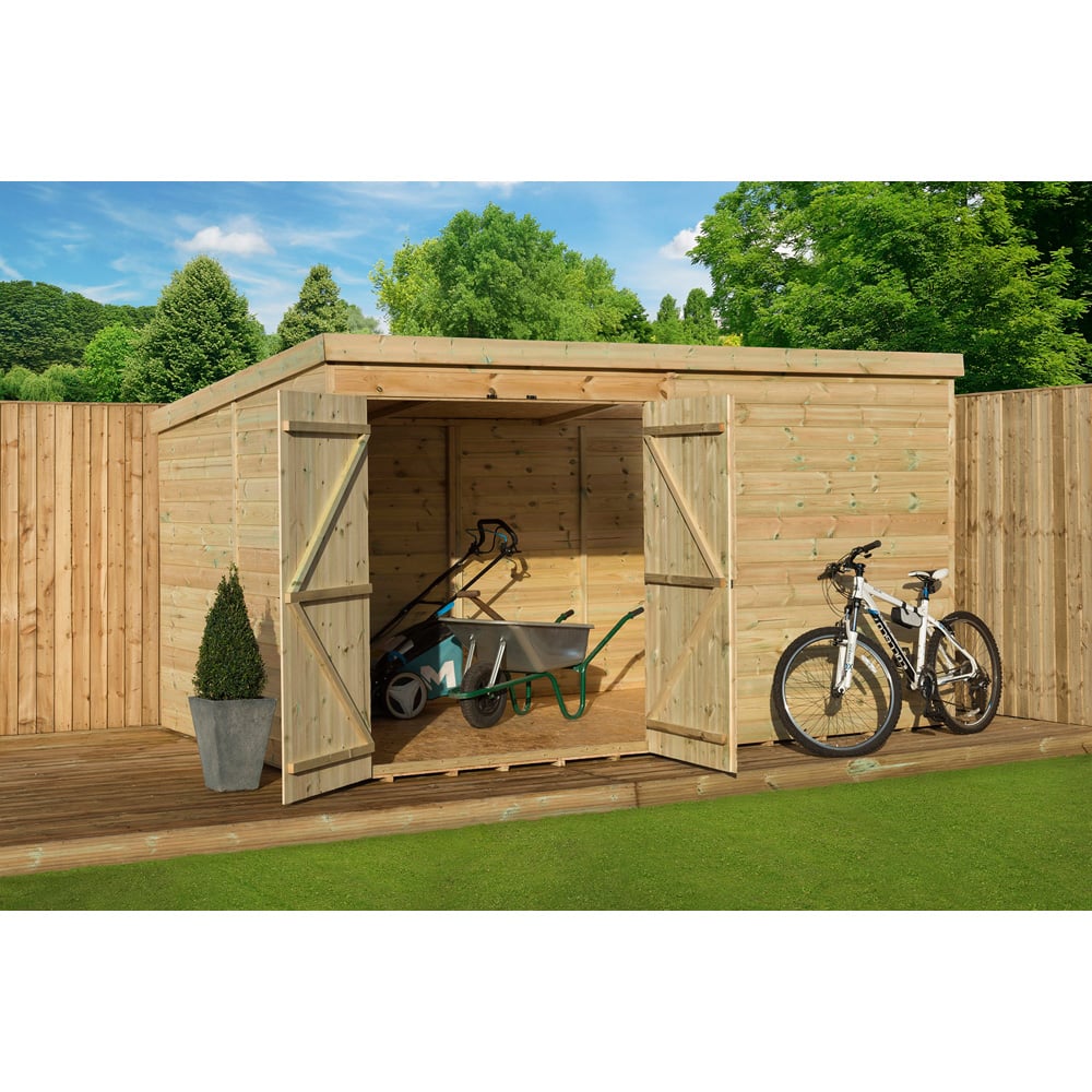 Empire Sheds 4000 10 x 8ft Double Door Tongue and Groove Pent Garden Shed Image 3