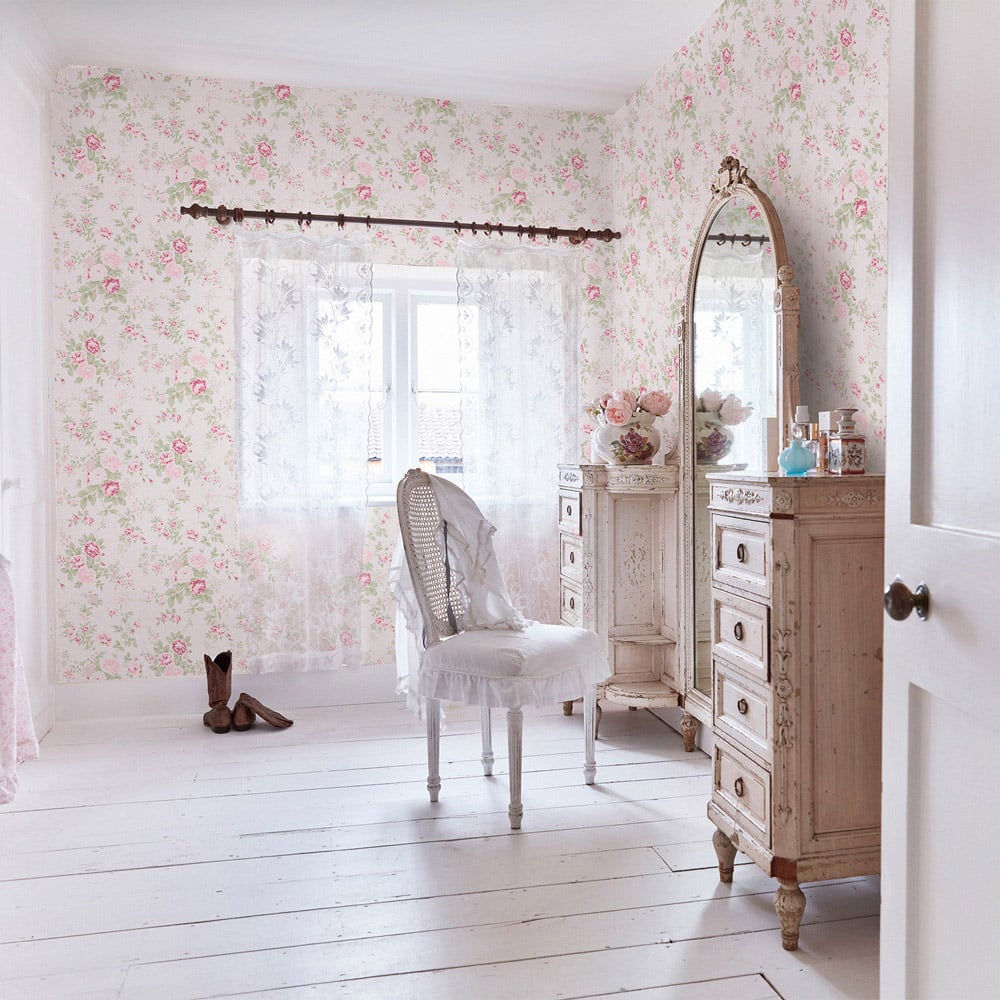 Shabby Chic by Rachel Ashwell® Pink Wild Flower Wallpaper Image 3