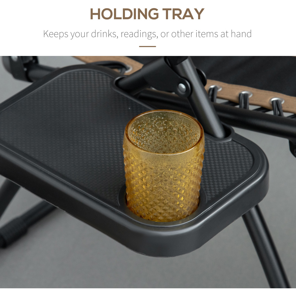 Outsunny Brown and Black Zero Gravity Folding Recliner Chair Image 6