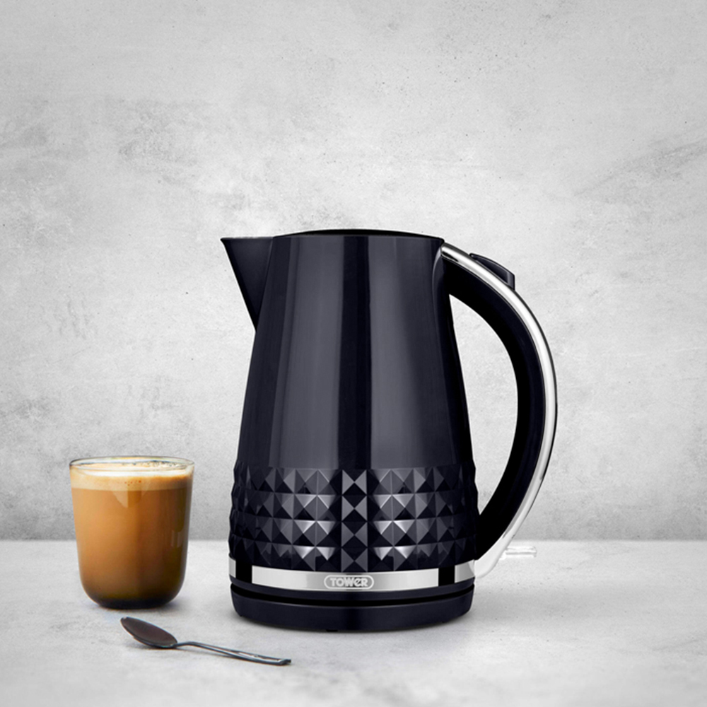 Tower Solitaire EEJB189 Black 2 Slice Toaster with 1.5L Kettle Set Image 4