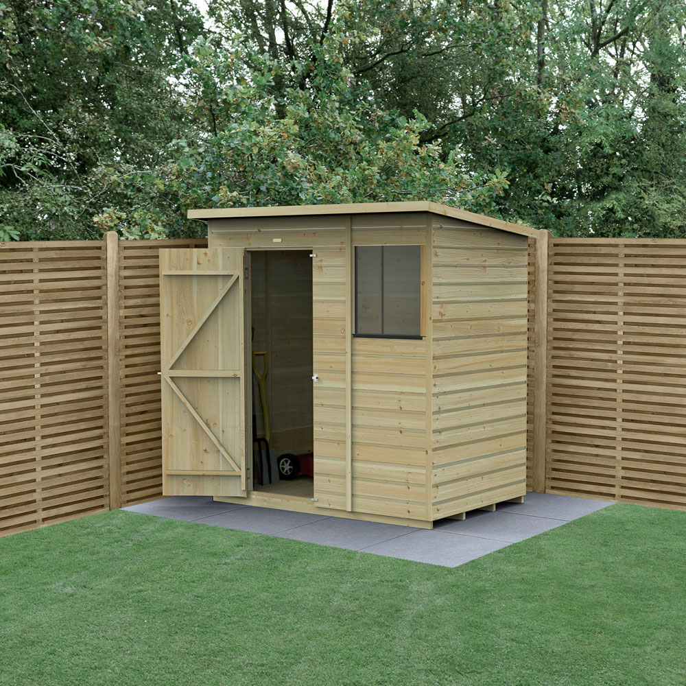 Forest Garden 6 x 4ft Beckwood Shiplap Pent Shed Image 2