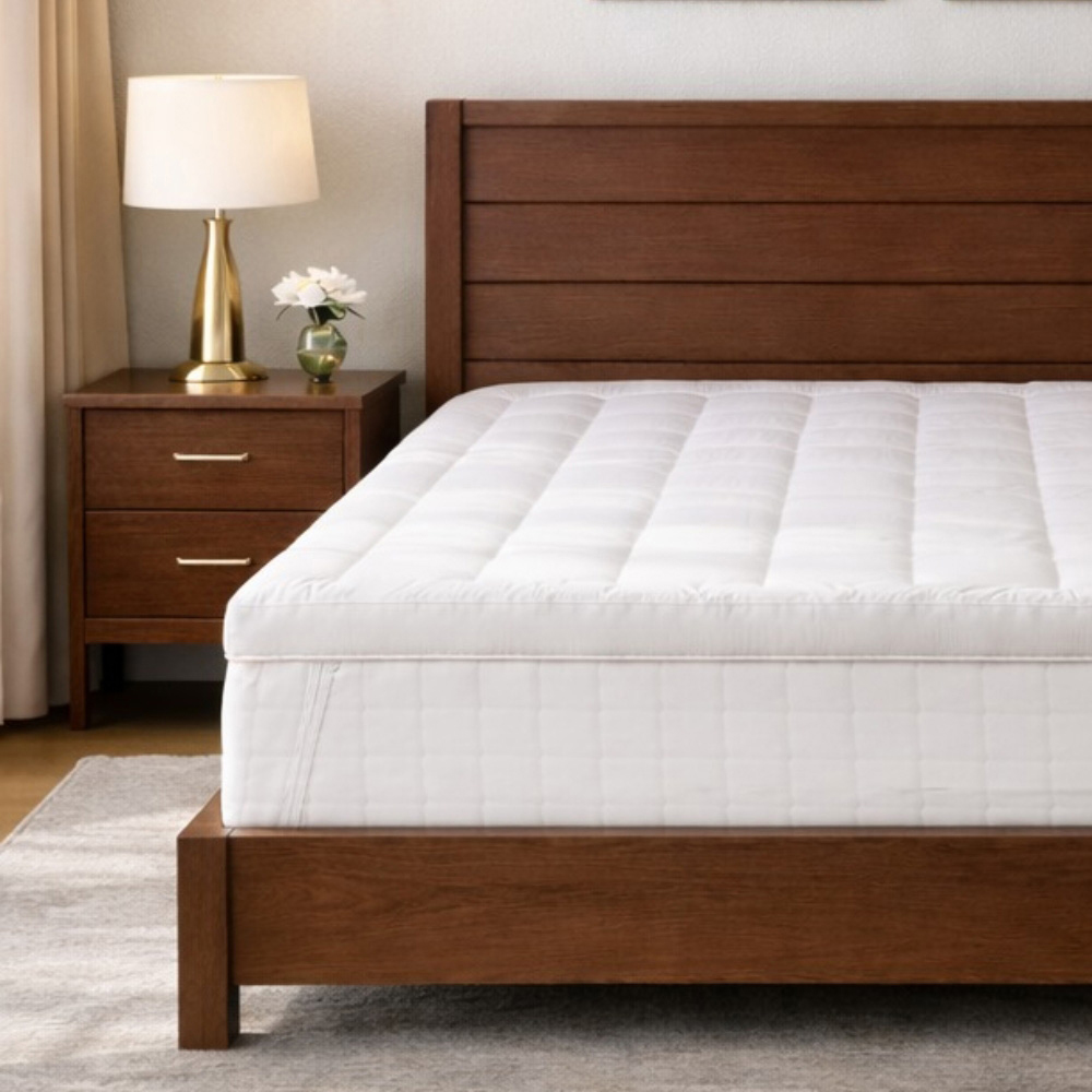 MHG Living Super King Size Hollowfibre Mattress Topper Image 2