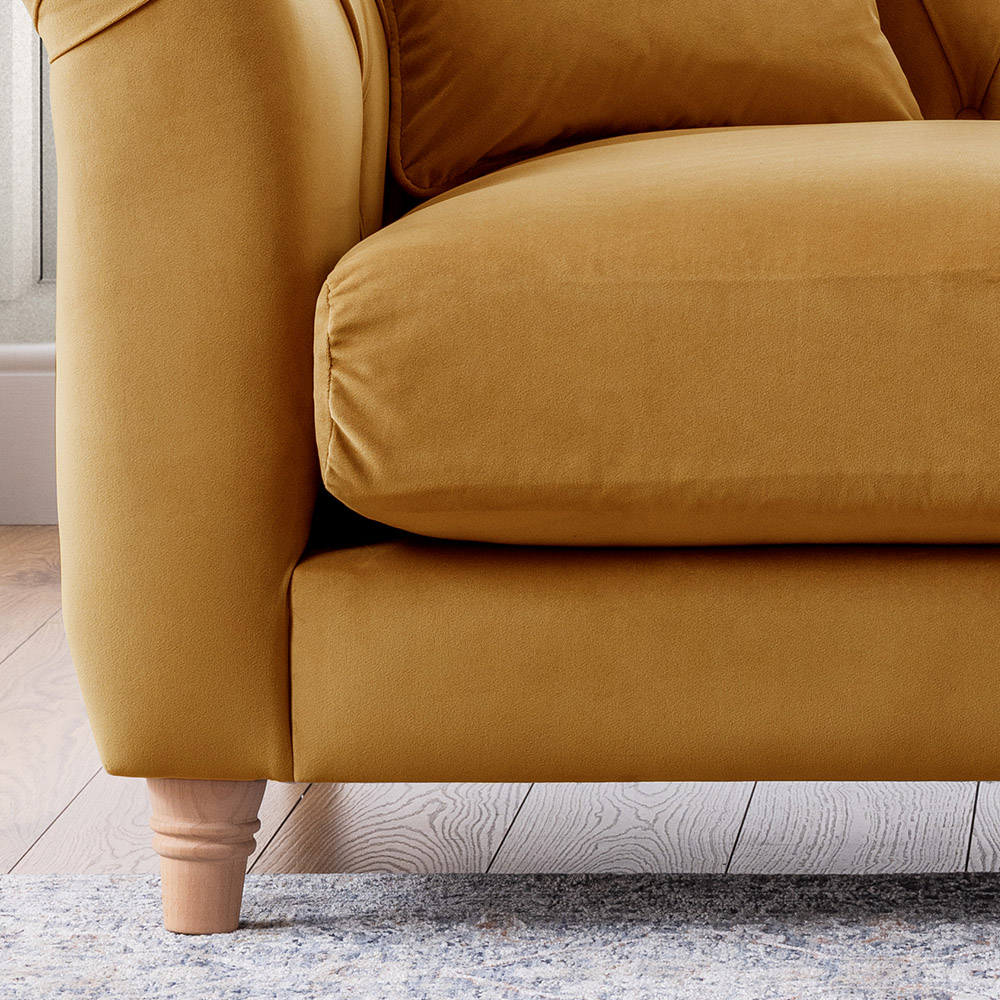 Ochre Velvet Armchair Image 3