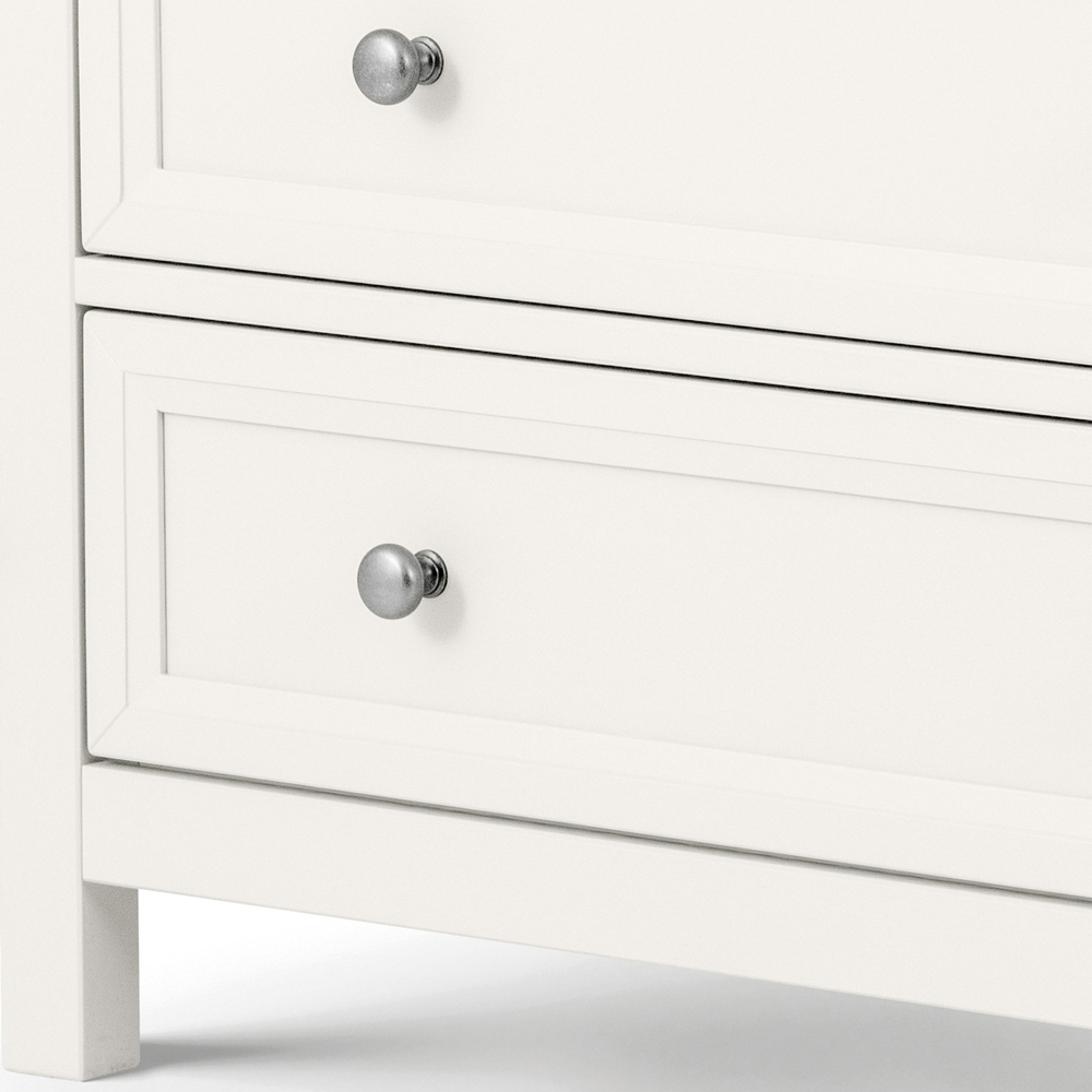 Julian Bowen Maine 3 Drawer Surf White Wide Chest of Drawers Image 4