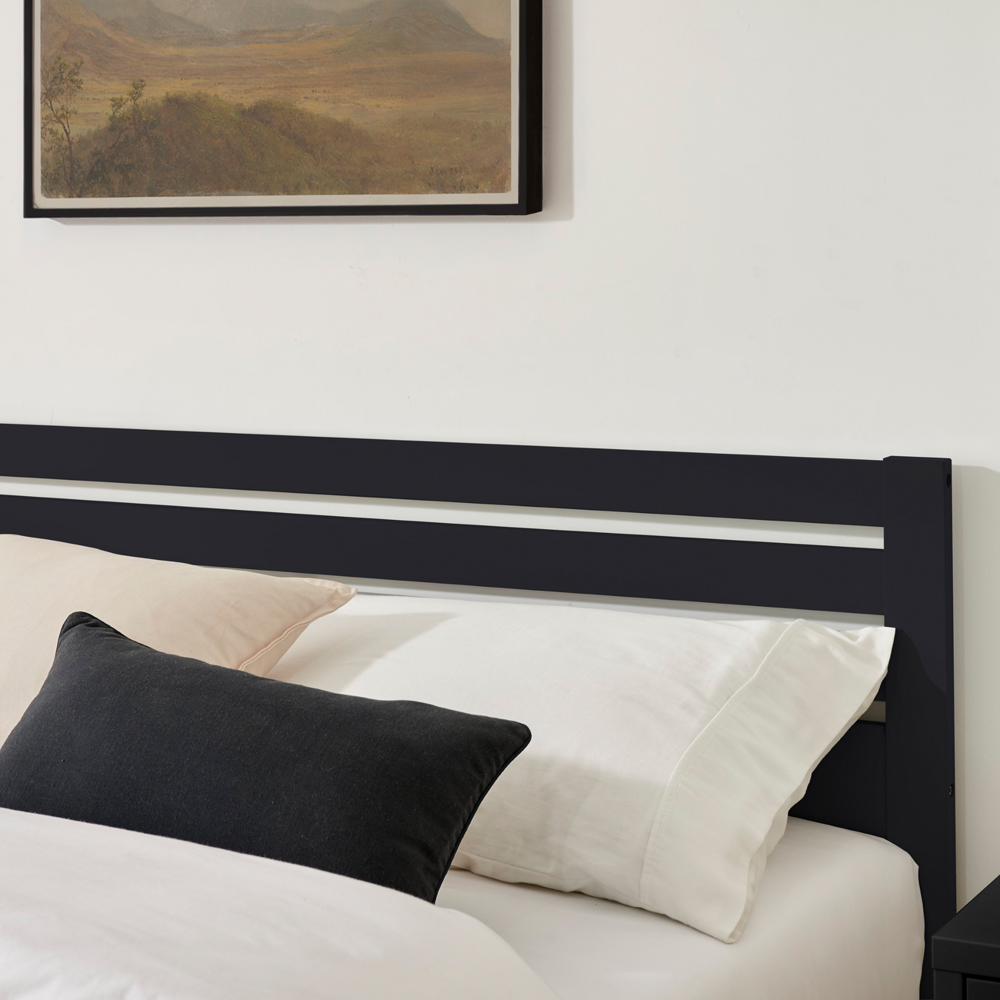 Furniturebox Cadhla King Size Dark Grey Solid Pine Bed Frame Image 3