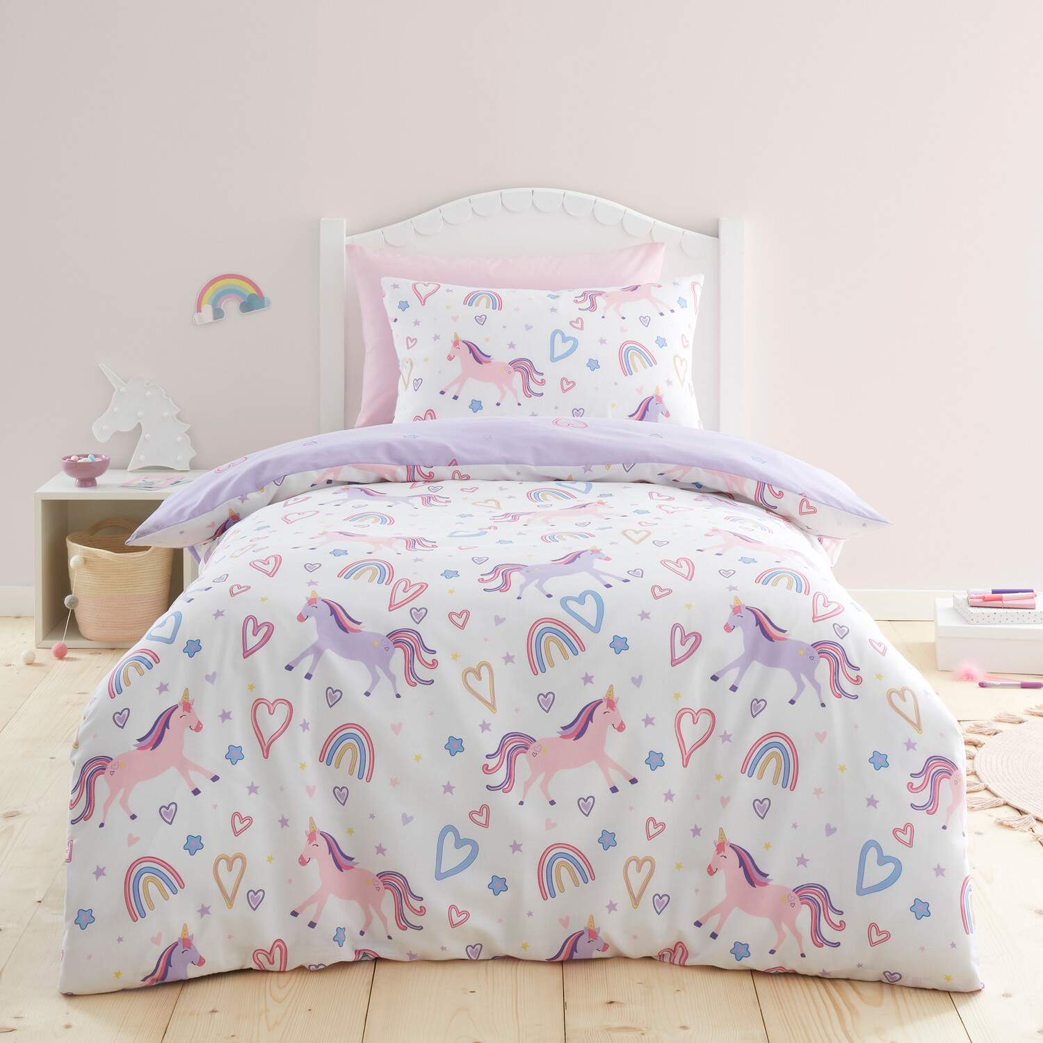 Rainbow Unicorn Purple Duvet Set - Purple Image 4