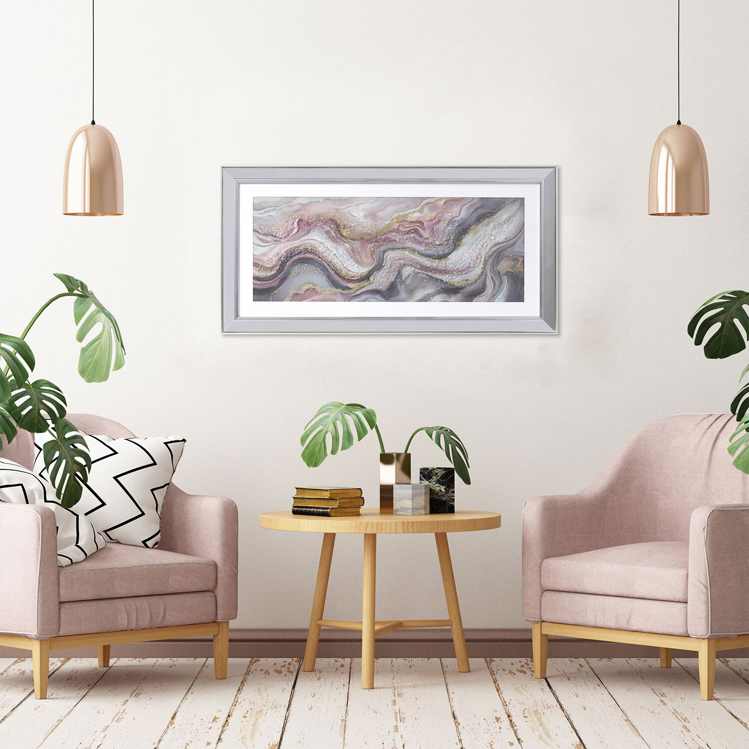 Marble Embellished Wall Art - Blush Image 2