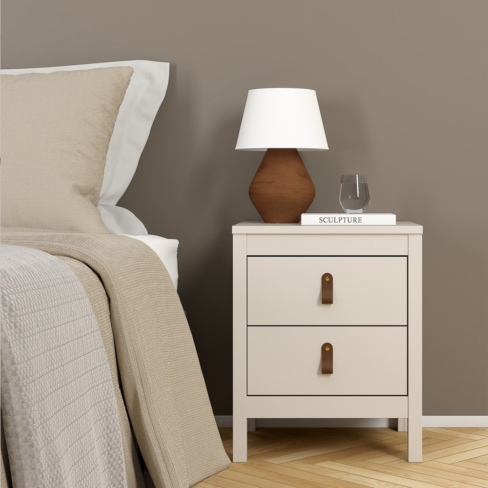 Florence Barcelona 2 Drawer Cashmere Bedside Table Image 6