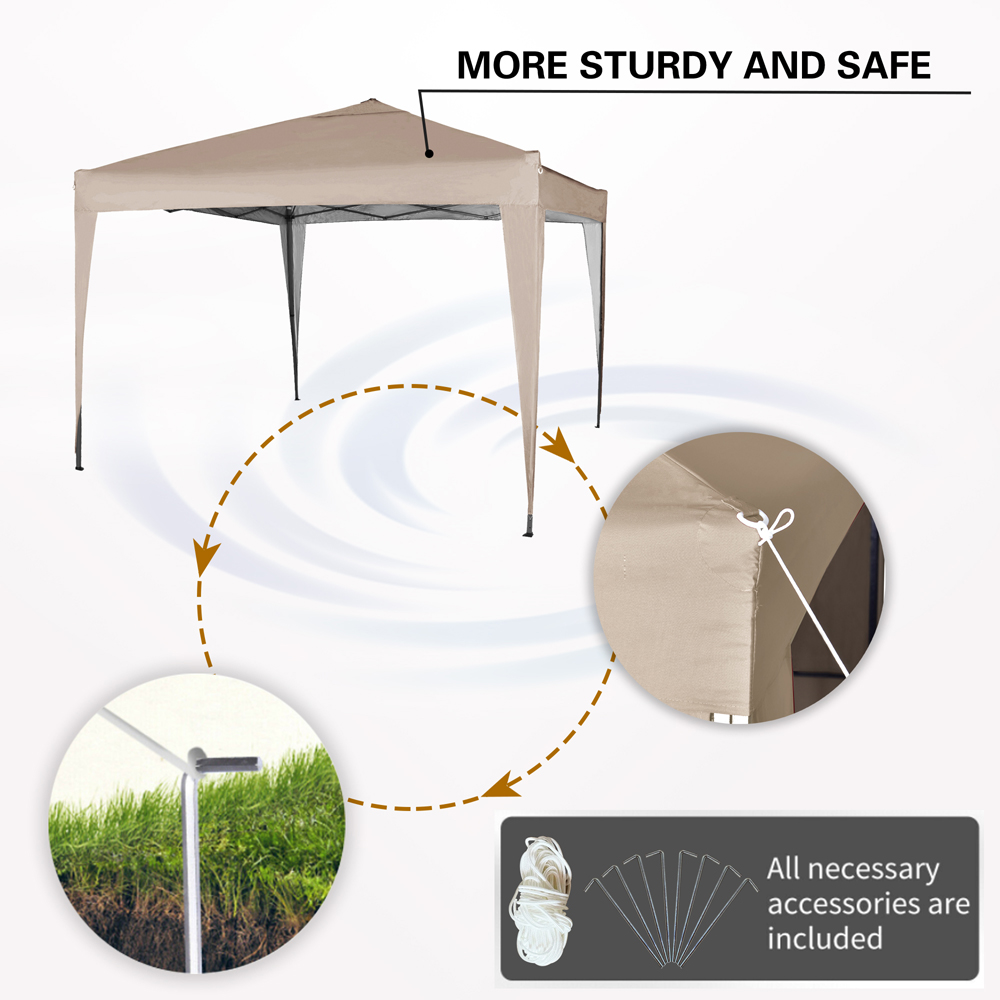 Beige Pop Up Outdoor Gazebo 3 x 3m Image 6