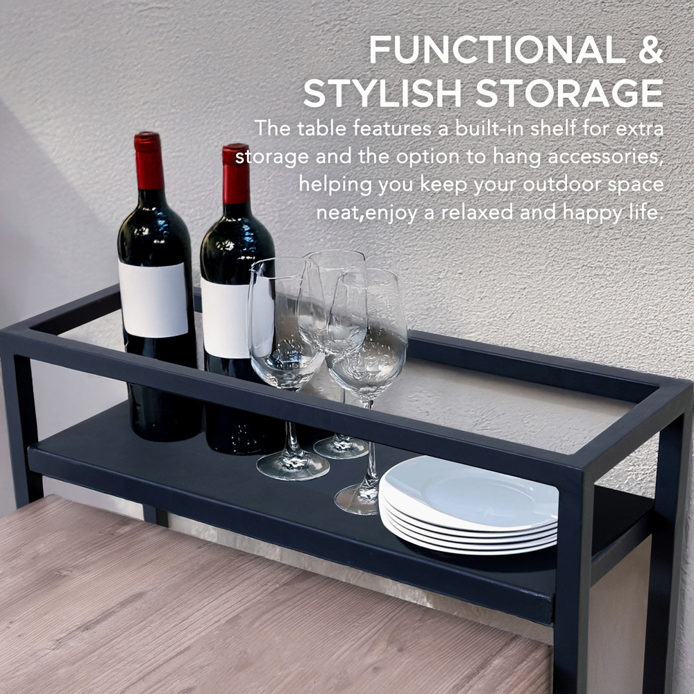 Sunjoy 2 Seater Single Shelf Foldable Patio Bistro Set Image 4