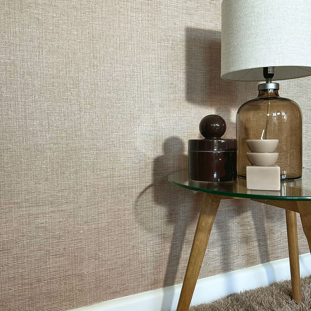 Belgravia Decor Grasscloth Texture Beige Vinyl Wallpaper Image 4