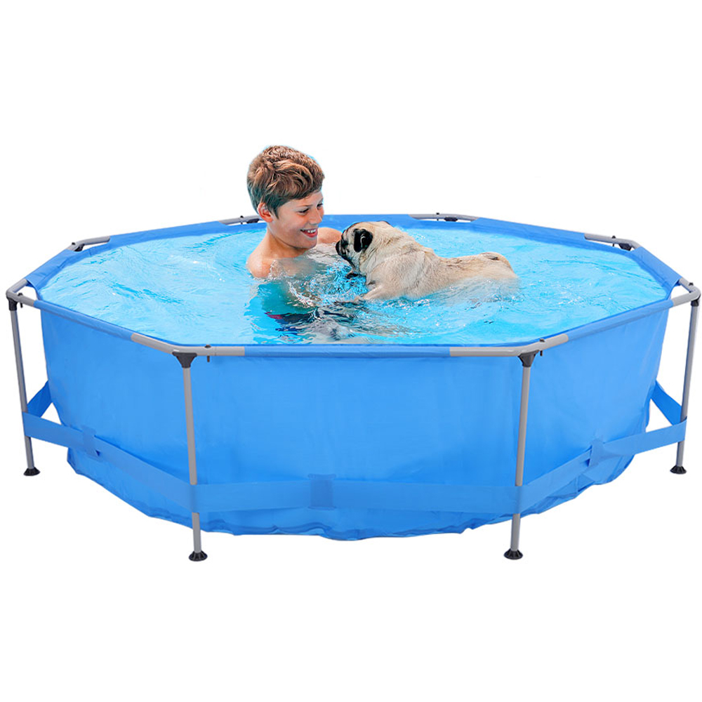 Living and Home Mini Round Metal Frame Above Ground Swimming Pool 300 x 300 x 76cm Image 3