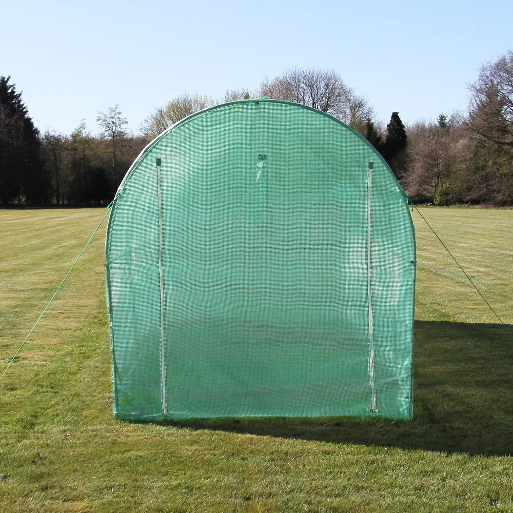 MonsterShop Green PE Cover Polytunnel 9.8 x 6.5ft Greenhouse with Racking Image 4