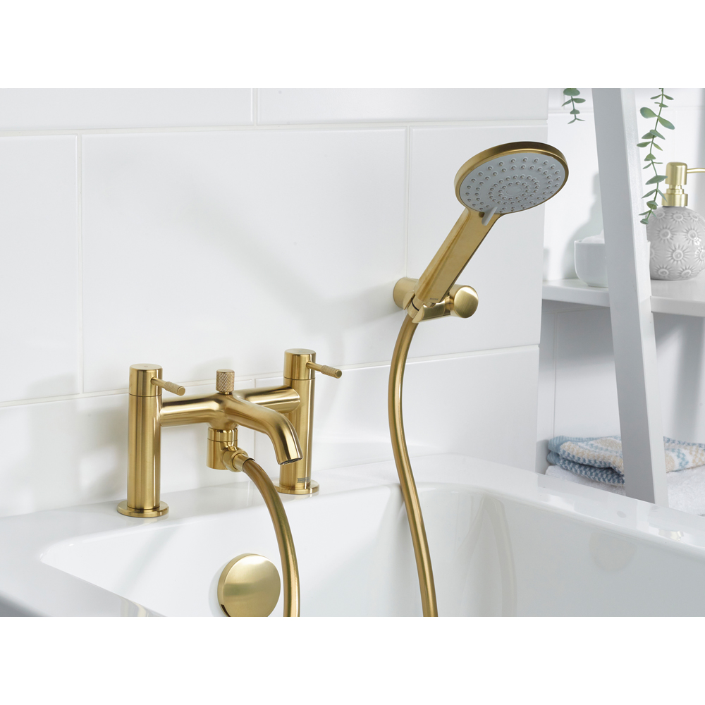 Bristan Molida Brushed Brass Bath Shower Mixer Tap with Handset Image 7