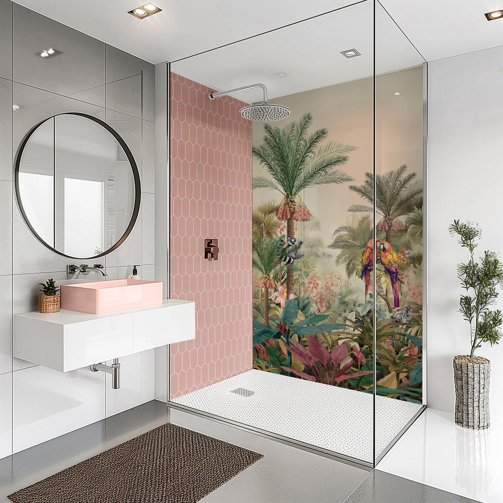 Splashbax Premium Artisan Tropical Oasis Acrylic Bathroom Wall Panel 2400 x 900mm Image 5