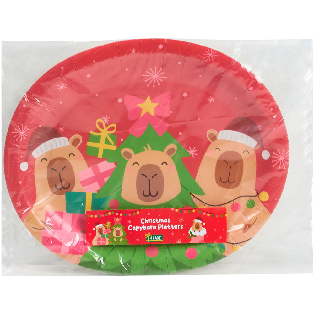 Pack of 4 Christmas Capybara Platters Image 2
