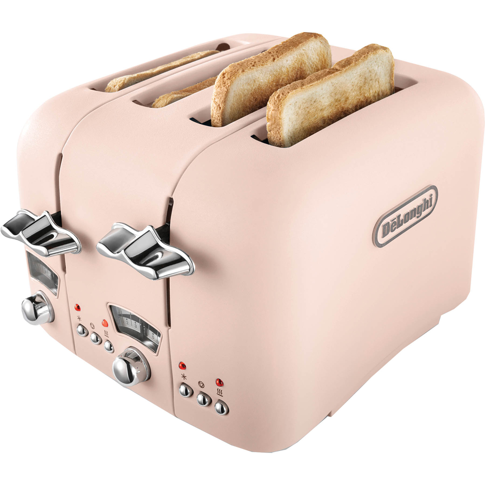 De'Longhi Argento DL3021 Pink 4 Slice Toaster Image 3