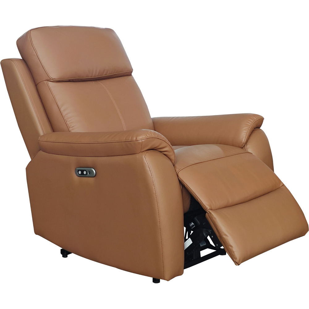 Aspire Kingsmere Tan Leather Power Recliner Armchair Image 2