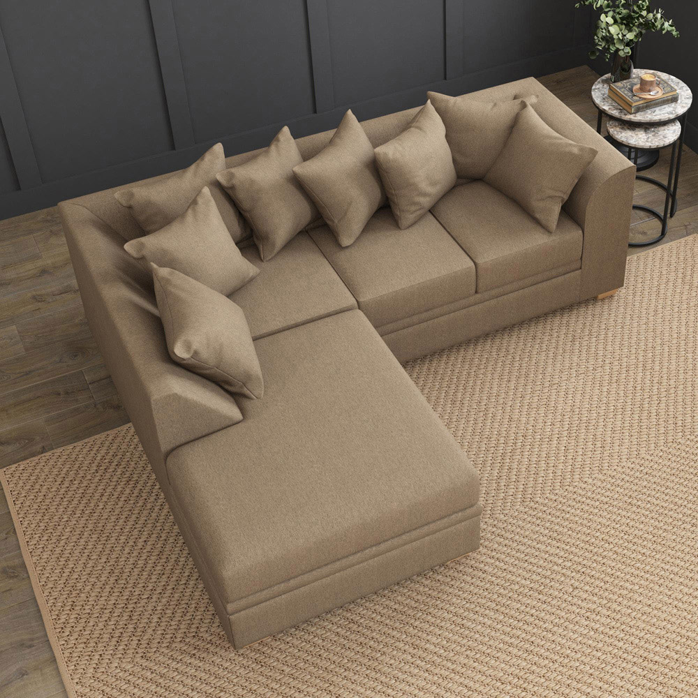 Modo 3 Seater Venice Nutmeg Left Hand Scatter Back L-Shape Corner Sofa Image 7