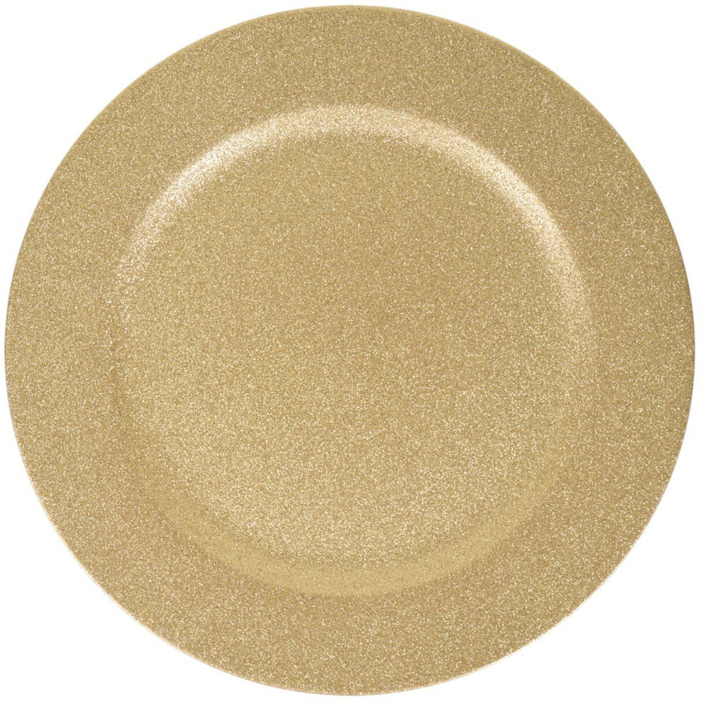 Gold or Silver Glitter Charger Plate Image 2