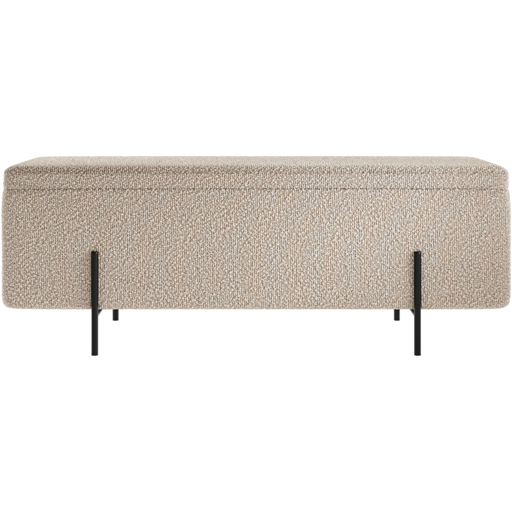 LPD Home Lola Matte Black Buff Boucle Storage Ottoman Image 3