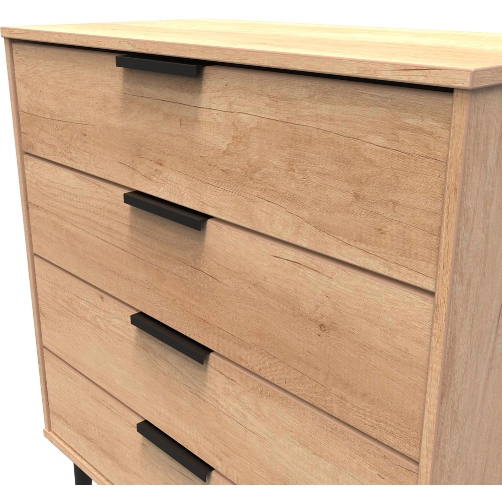 Crowndale Hong Kong 4 Drawer Nebraska Oak Chest of Drawers Ready Assembled Image 6