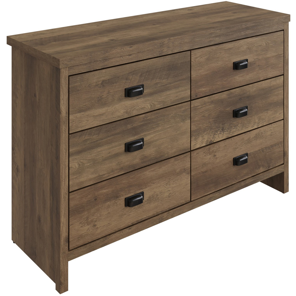 GFW Boston 6 Drawer Knotty Oak Chest of Drawers Image 2