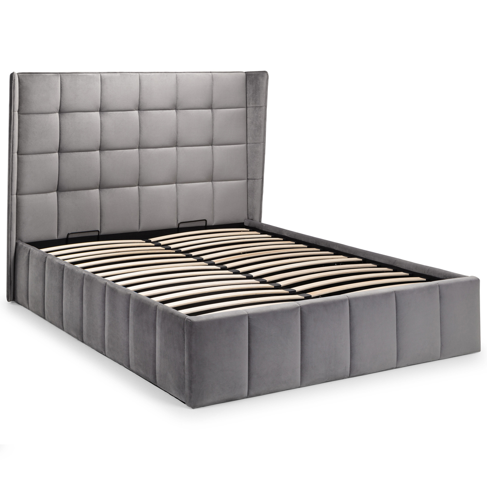Julian Bowen Gatsby Double Light Grey Ottoman Storage Bed Image 2