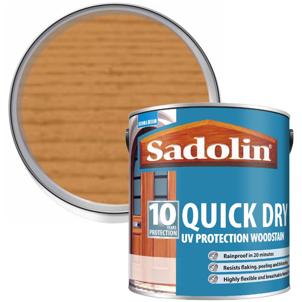 Sadolin Quick Dry 10 Year Light Oak Woodstain 2.5L Image 1