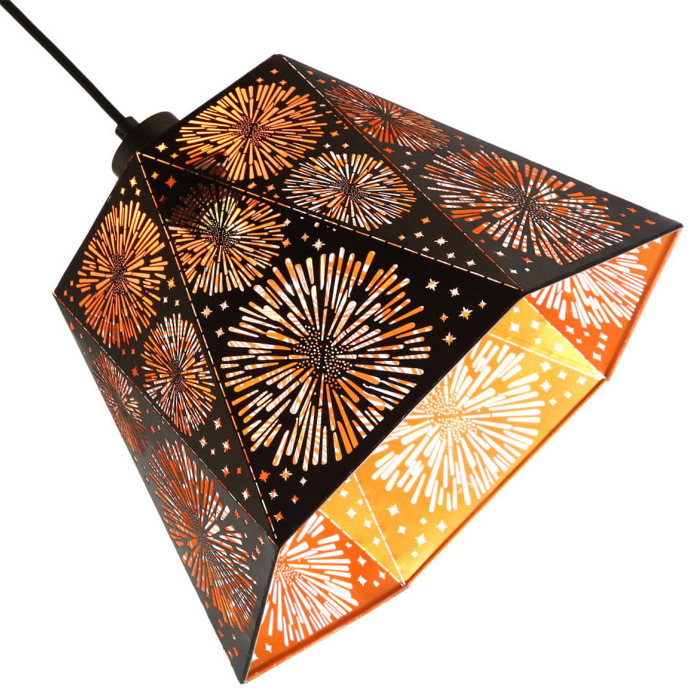 Happy Homewares Matte Black Hexagonal Pendant Lamp Shade Image 6