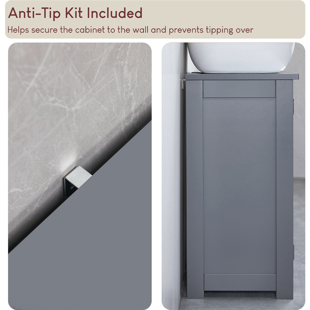 BATH VIDA Priano 2 Door Grey Under Sink Bathroom Cabinet Image 5
