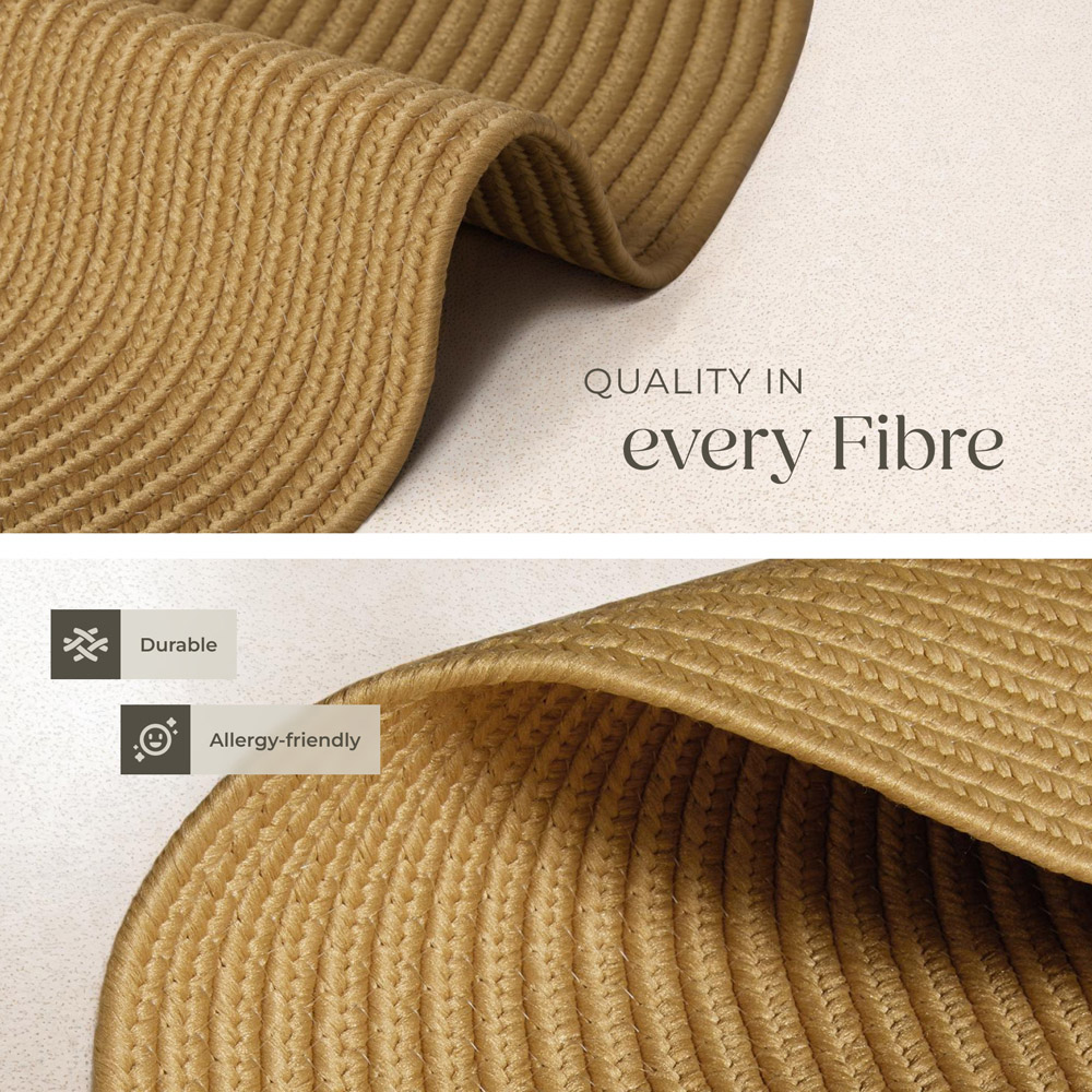 tectake Raya Round Jute Effect Boho Style Rug 160cm Image 5