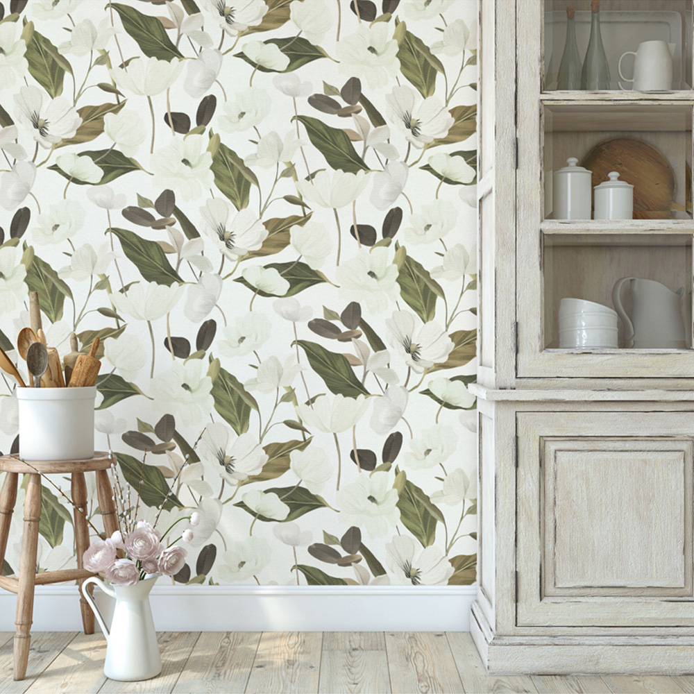 Erismann Fairy Blossom Green Wallpaper Image 5